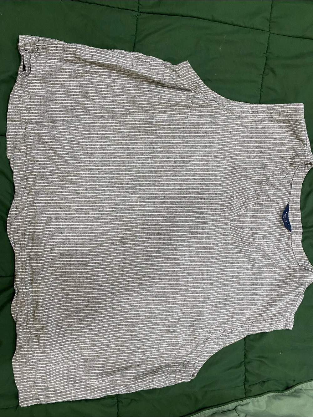 Denver Hayes Gray & White Striped Sleeveless Top